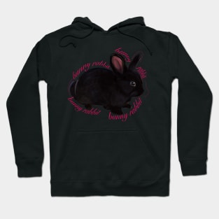 bunny rabbit - cute  ebony  dwarf mini lop bunny rabbit with text Hoodie